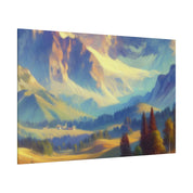 Impressionist Echoes of Majestic Peaks Mountain Landscape Painting Canvas