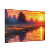 Dawn's Ember Awakening Sunrise Painting Canvas