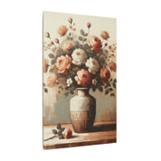 Vintage Roses Vase Canvas
