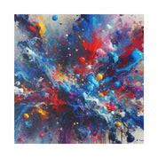 Abstract Expressionist Multicolor Splatter Wall Art Canvas