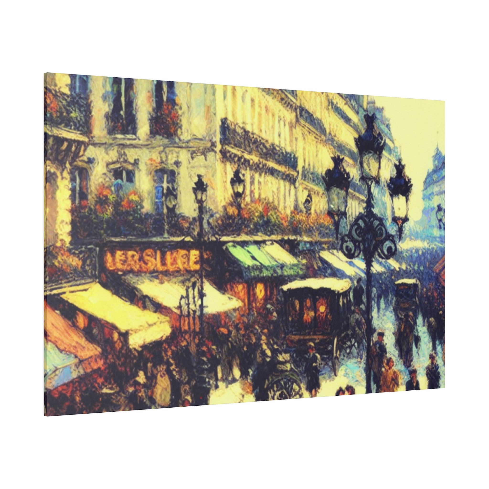 Vivid Street Elegance French Street Painting Canvas