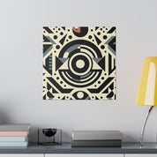 Geometric Symphony in Vivid Dimensions Geometric Painting Canvas