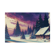 Indigo Sky An Expressionist Vintage Snowscape Winter Painting Canvas