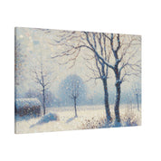 Snowscape Painting | Snowy Field Landscape | Winter Scene Wall Art Canvas