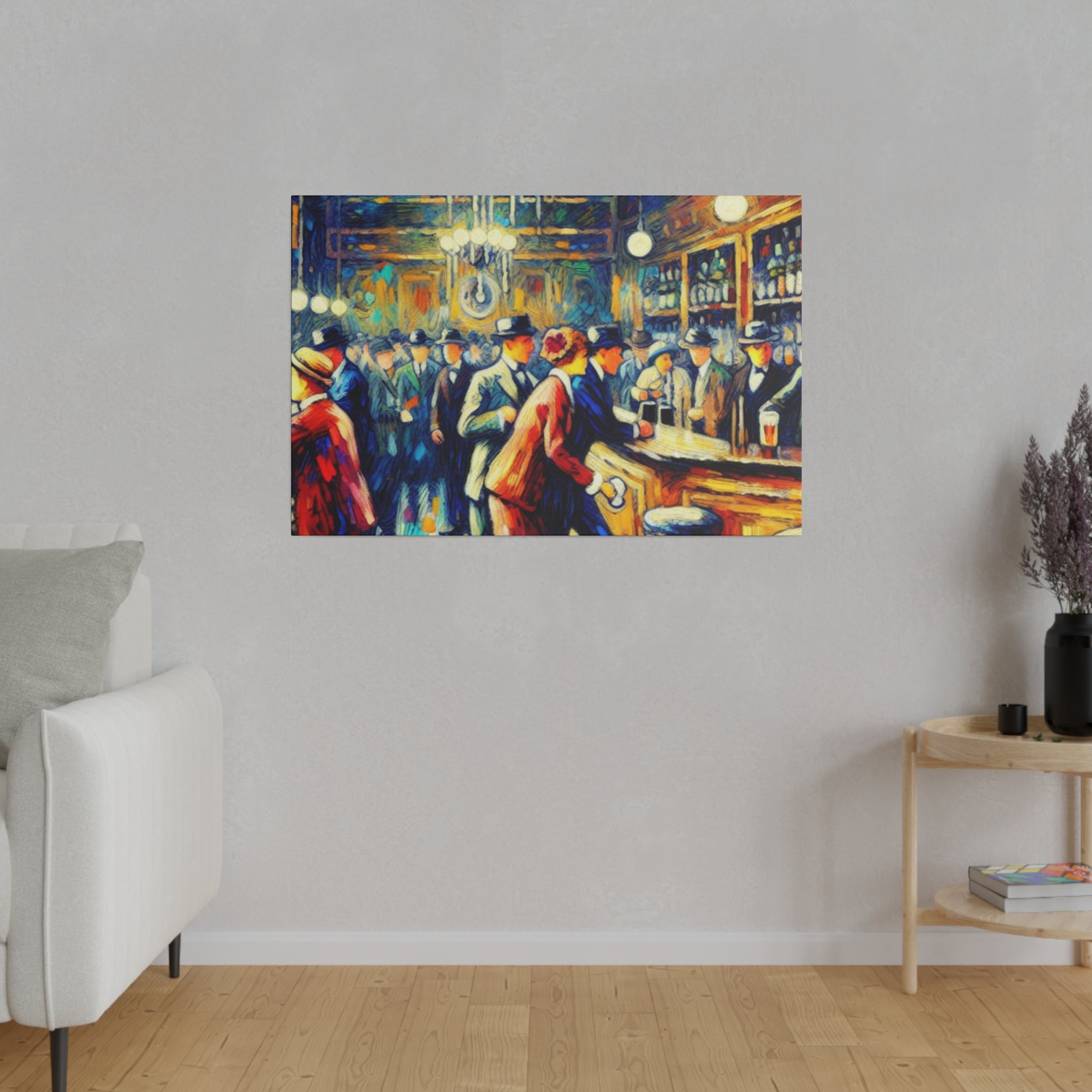 Jazz Hush Hideaway 1920s Prohibition Retro Speakeasy Bar Art Canvas