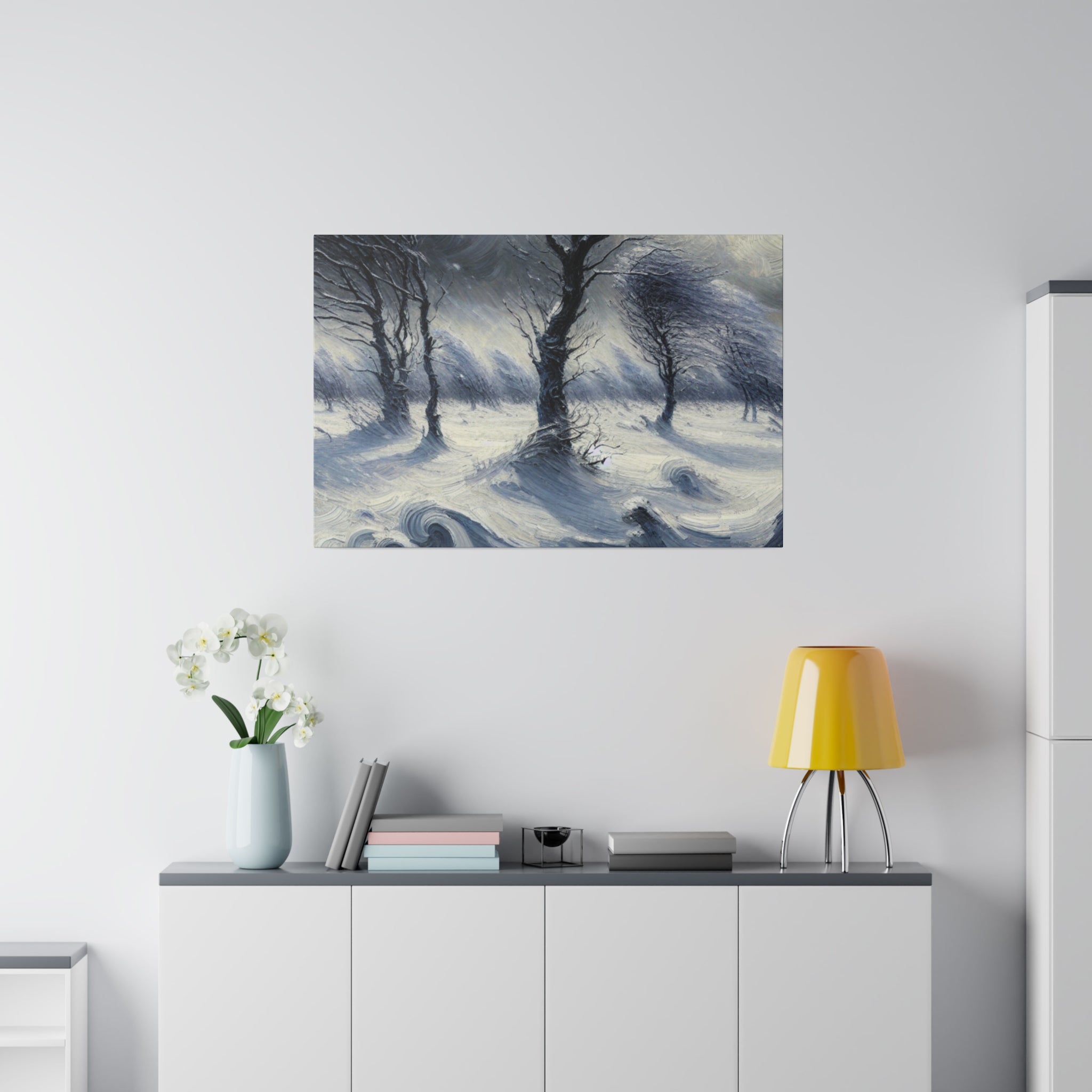 Whispers of Winter Past Vintage Snowscape Winter Painting Canvas