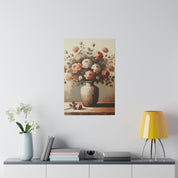 Blossom Pastels Roses Flowers In Vase Painting Canvas