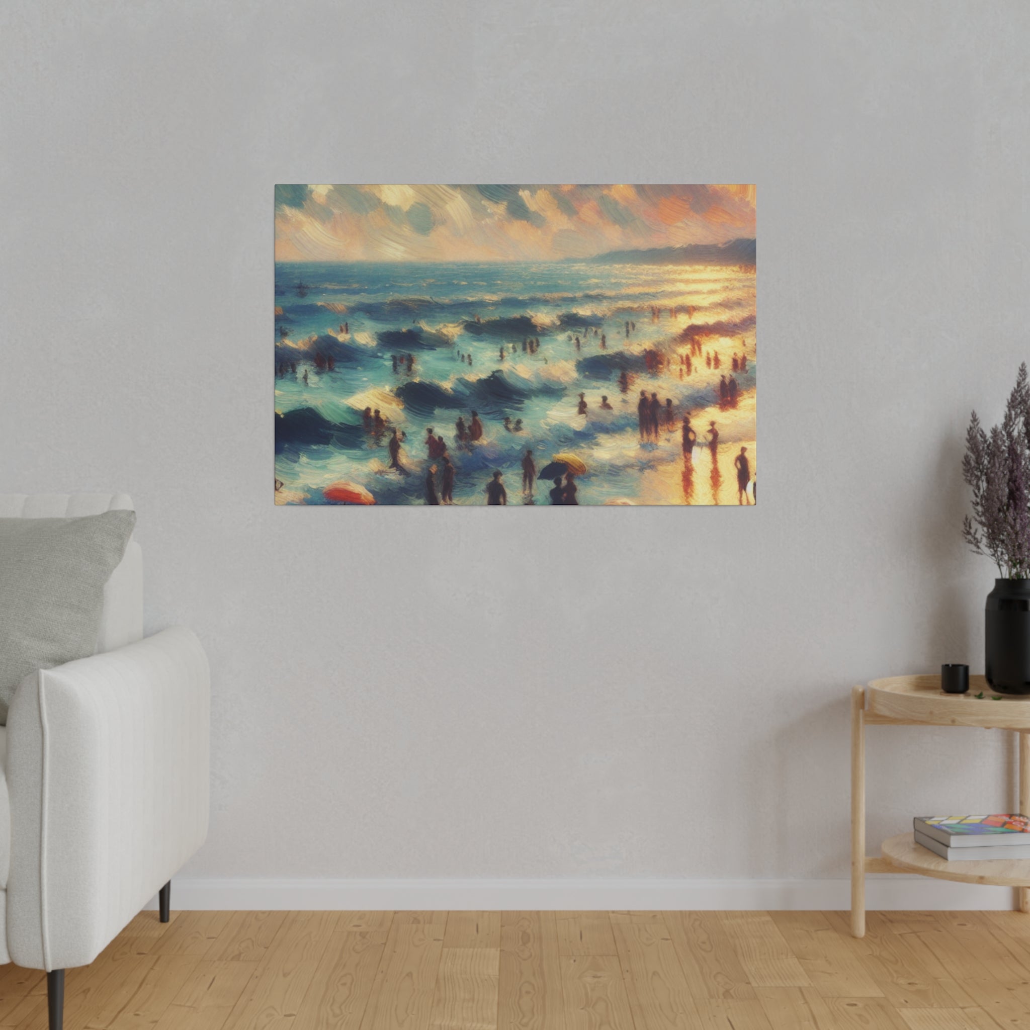 Seaside Tranquillity Beach Landscape Painting Canvas