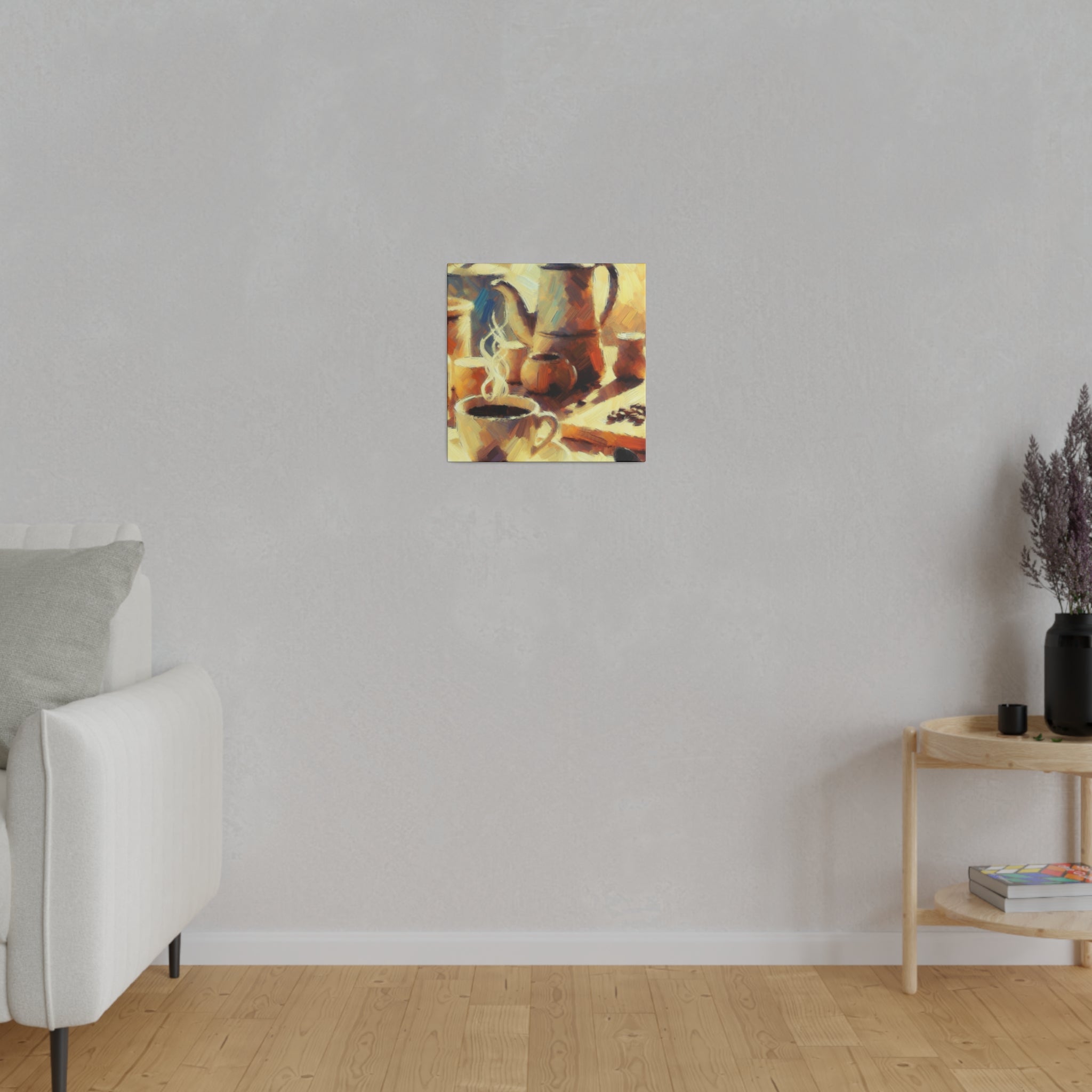 Coffee Brush Strokes Impressionist Artwork Coffee Painting Canvas