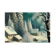 Frost-Kissed A Vintage Snowscape Impression Winter Painting Canvas