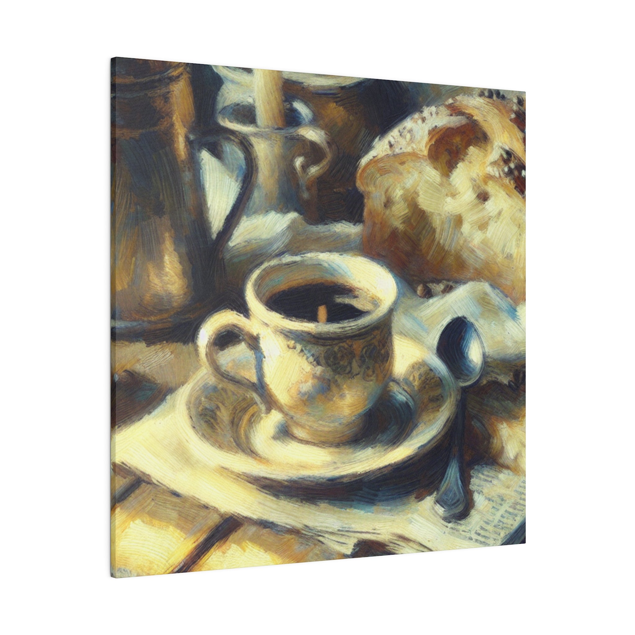 Country Morning Impressionist Artwork Rich Aroma Coffee Painting Canvas