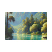 Serene Depth Reflections Lake Painting Canvas