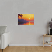 Sunrise Canvas Painting | Sunrise Over Water | Scenic Wall Art