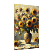 Vintage Sunflowers Vase Canvas