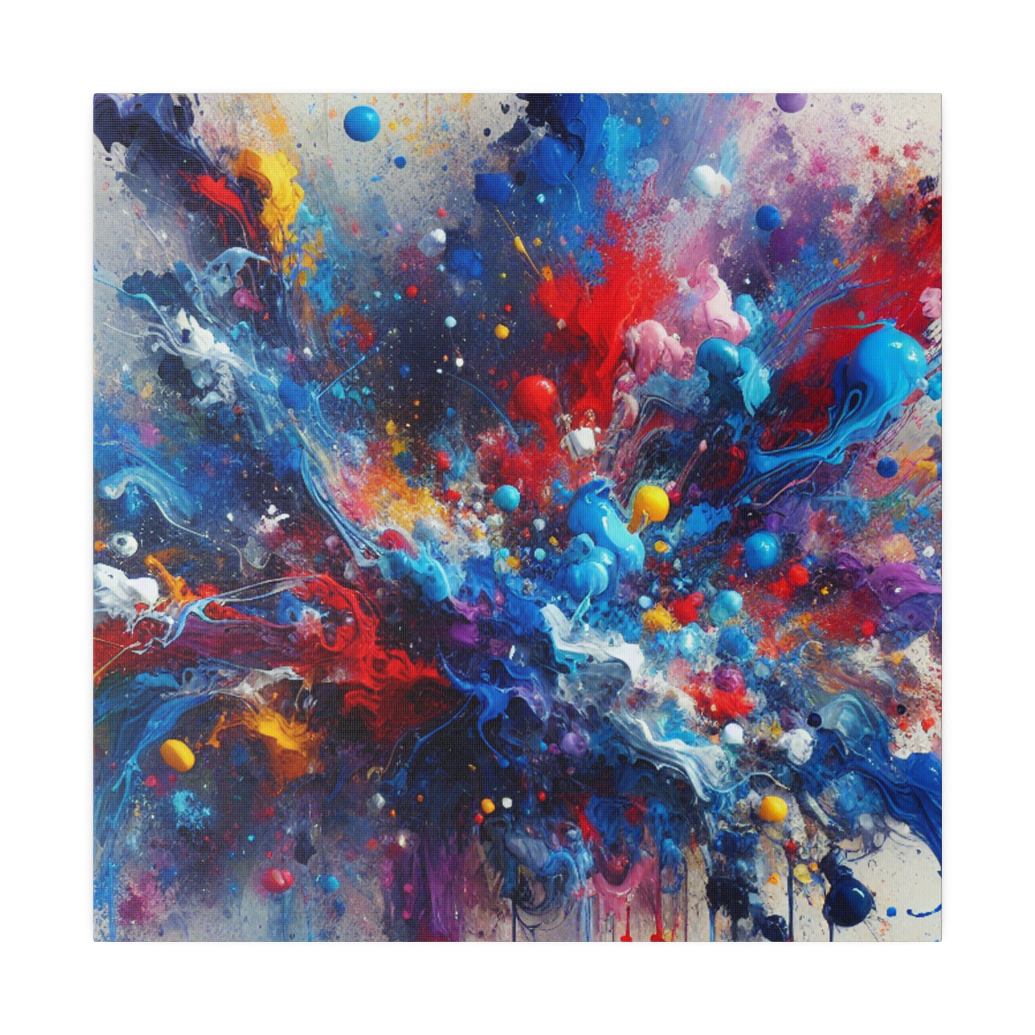 Abstract Expressionist Multicolor Splatter Wall Art Canvas