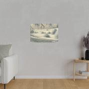 Silver Daylight Shimmers Snowscape Winter Painting Canvas