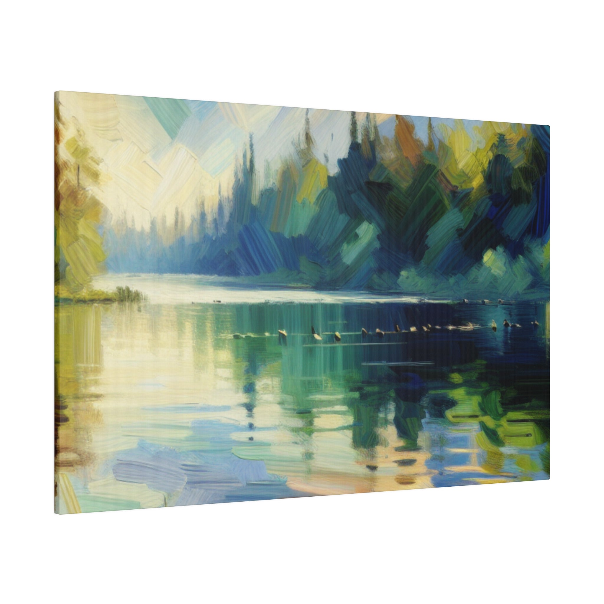 Secluded Serenity Lake Painting Canvas