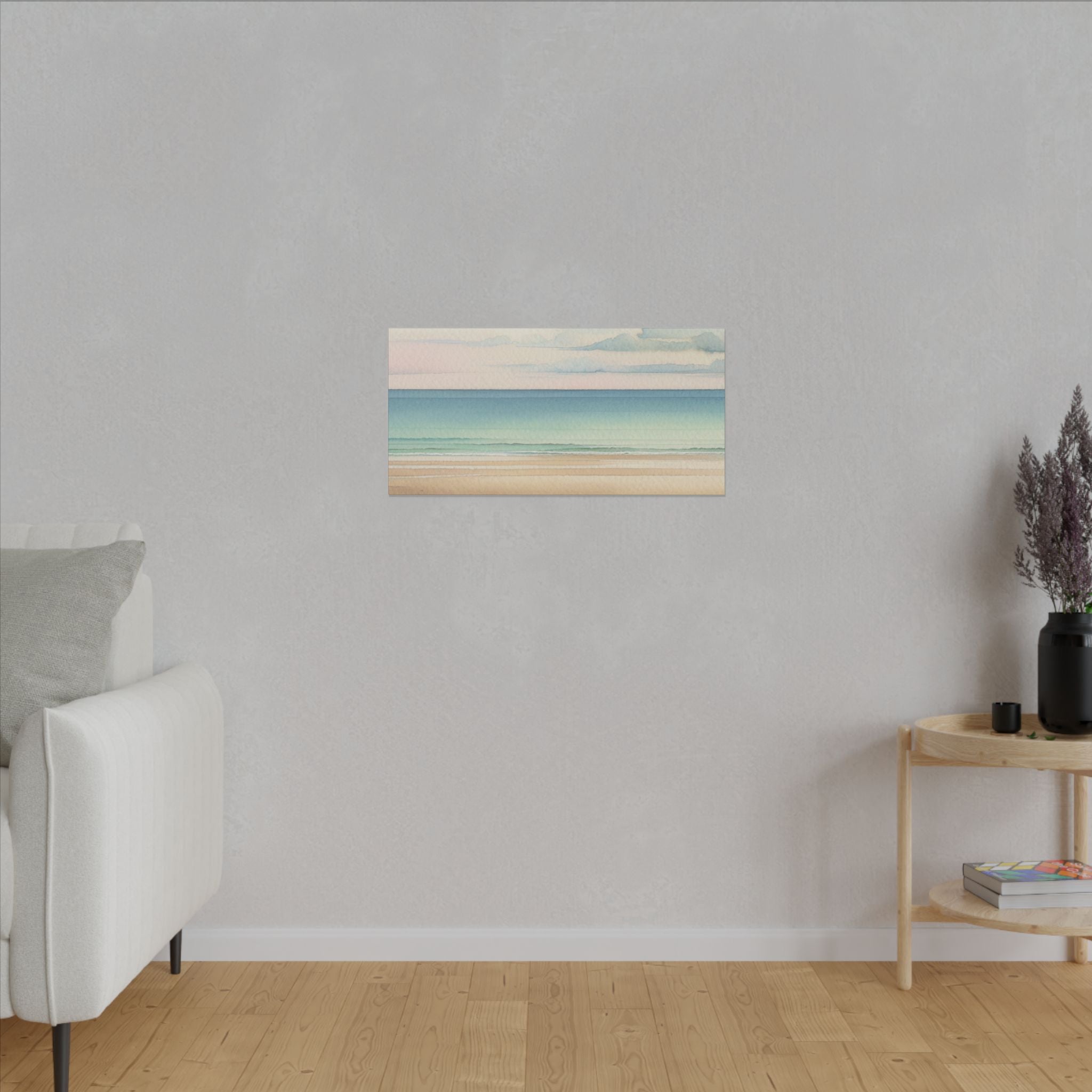 Sunset Serenity: An Ocean Beach Canvas Painting Coastal Wall Art Canvas