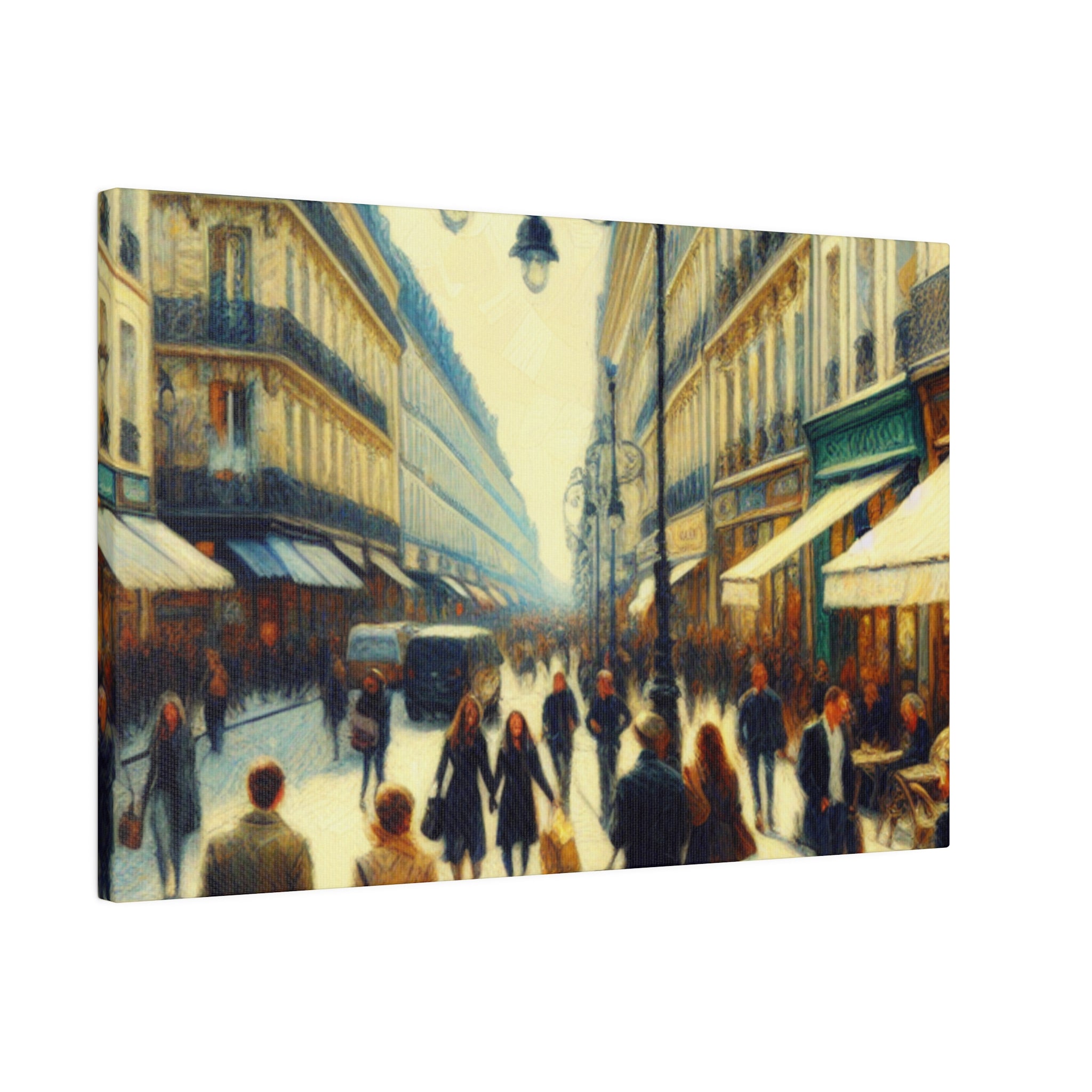 Parisian Concrete Elegance French Street Painting Canvas