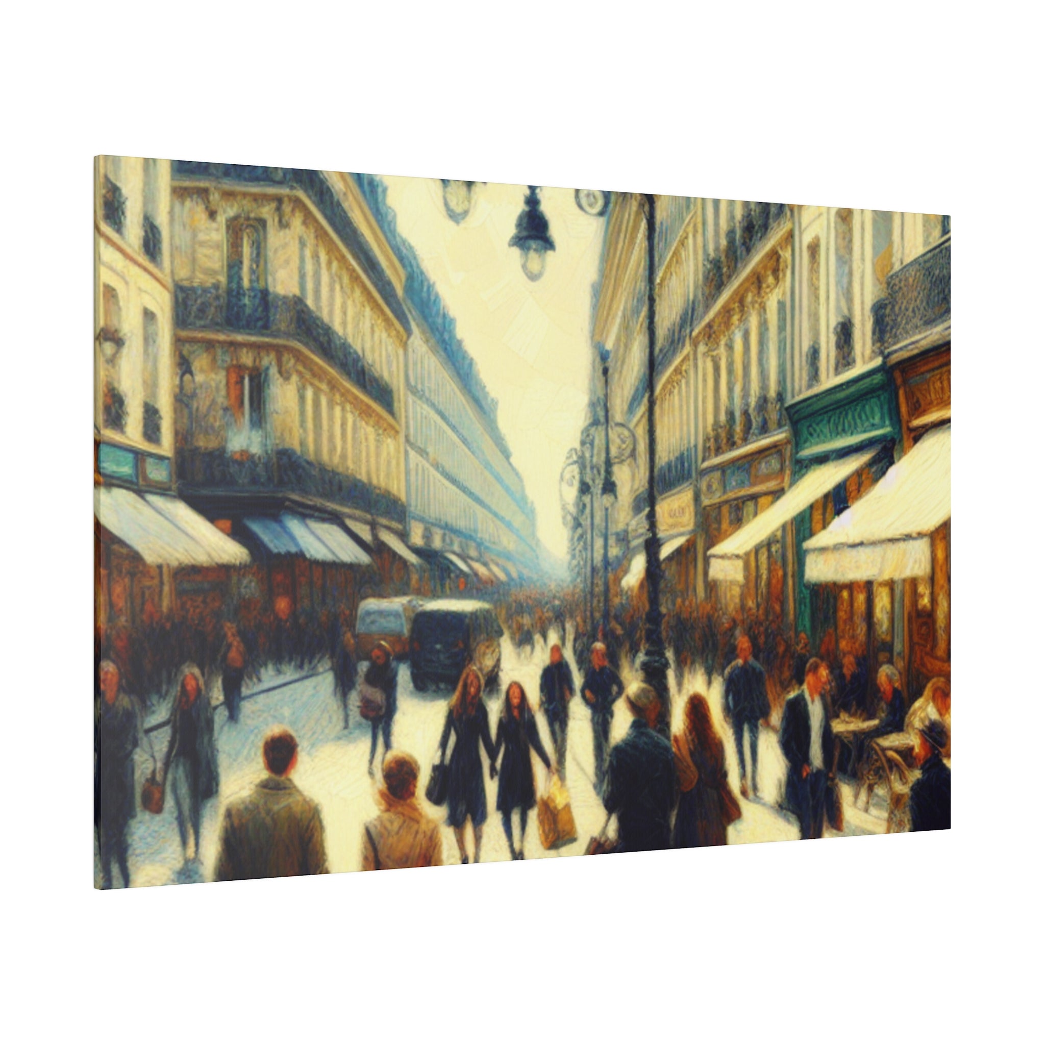 Parisian Concrete Elegance French Street Painting Canvas