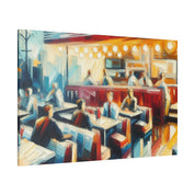 50s Nostalgic Diner Charm Diner Painting Canvas