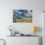 Majestic Alpine Impressions Mountain Landscape Painting Canvas