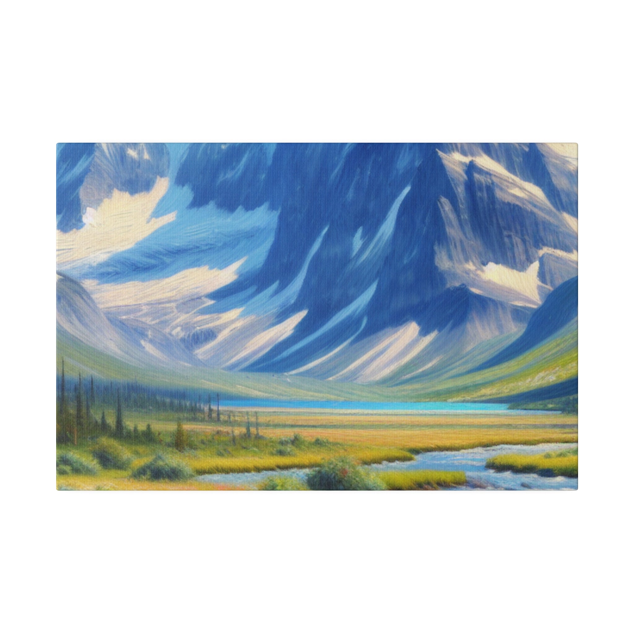 Peaks In Daylight Mountain Landscape Painting Canvas