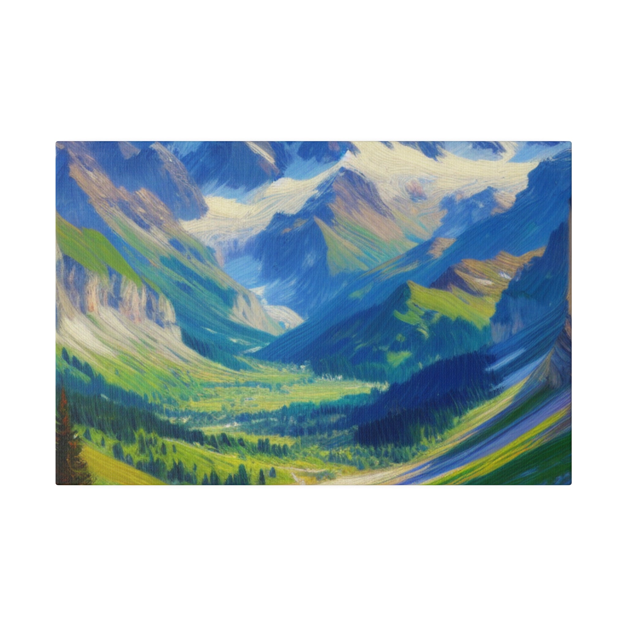 Majestic Valley Mountain Landscape Painting Canvas