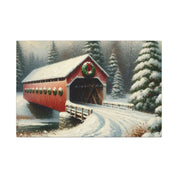 Red Christmas Bridge Canvas
