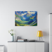 Majestic Valley Mountain Landscape Painting Canvas