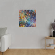 Abstract Yellow Blue Purple Splatter Paint Abstract Modern Art Canvas