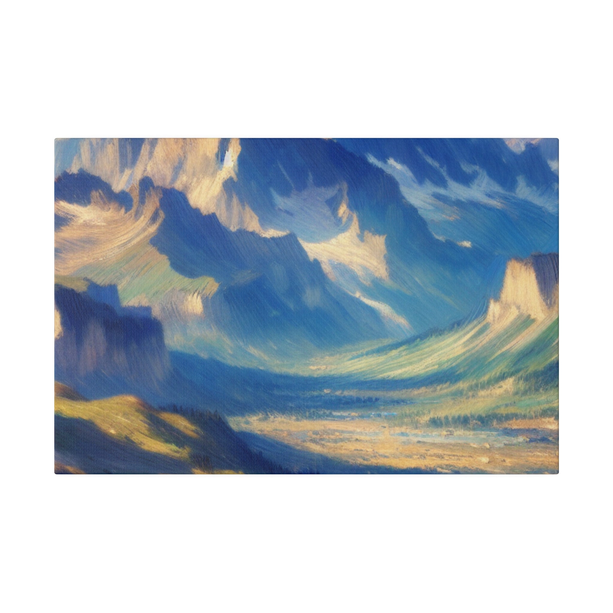 Light Meets Land Mountain Landscape Painting Canvas