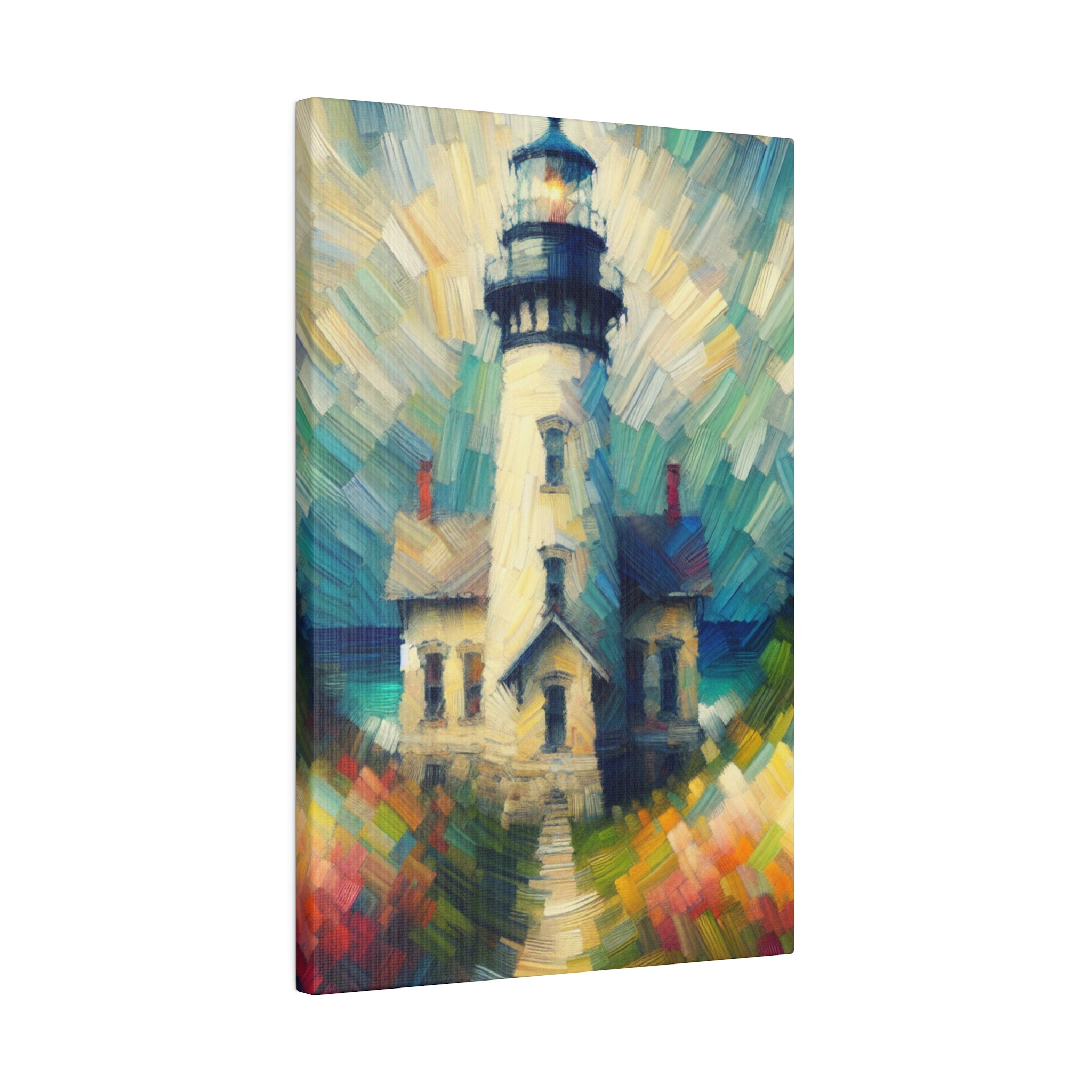 Luminary Refuge Coastal Wall Art Lighthouse Painting Canvas