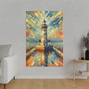 Lighthouse Whispers Coastal Wall Art Lighthouse Painting Canvas