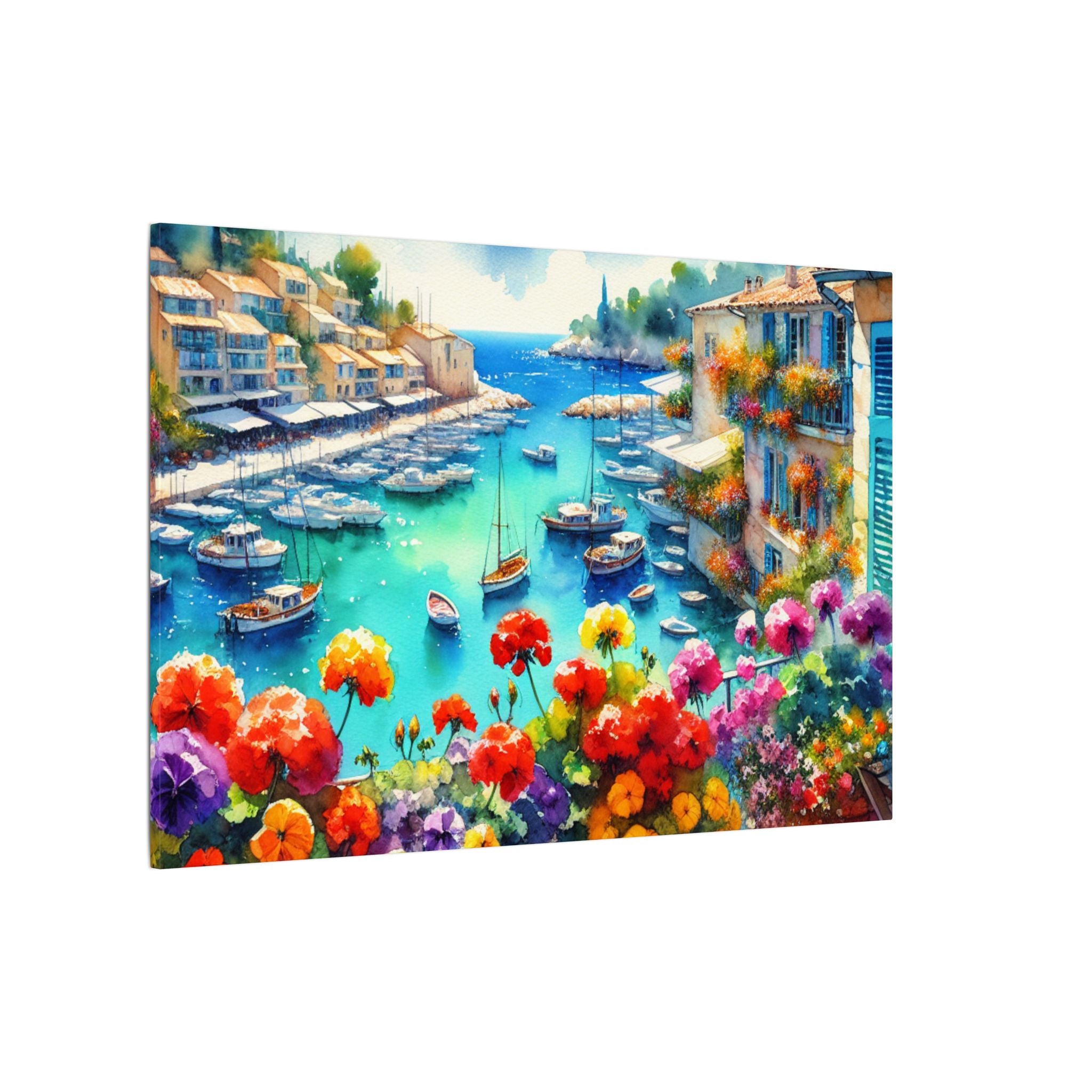 Mediterranean Harbor Life Canvas