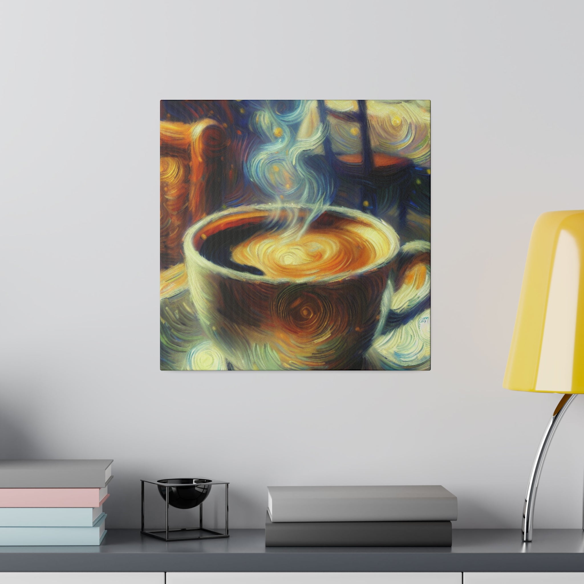 Whimsical Brew Visions Steaming Coffee Impressionist Artwork Coffee Painting Canvas