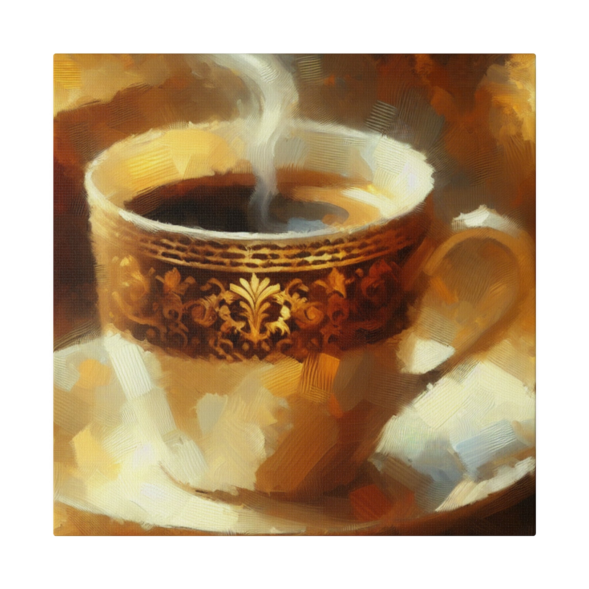 Impressionist Espresso Art Decor Coffee Painting Canvas