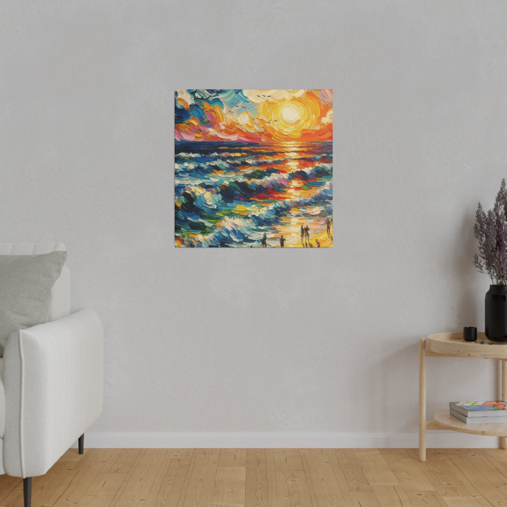 Vibrant Expressionist Seascape Beach Artwork Beach Painting Canvas