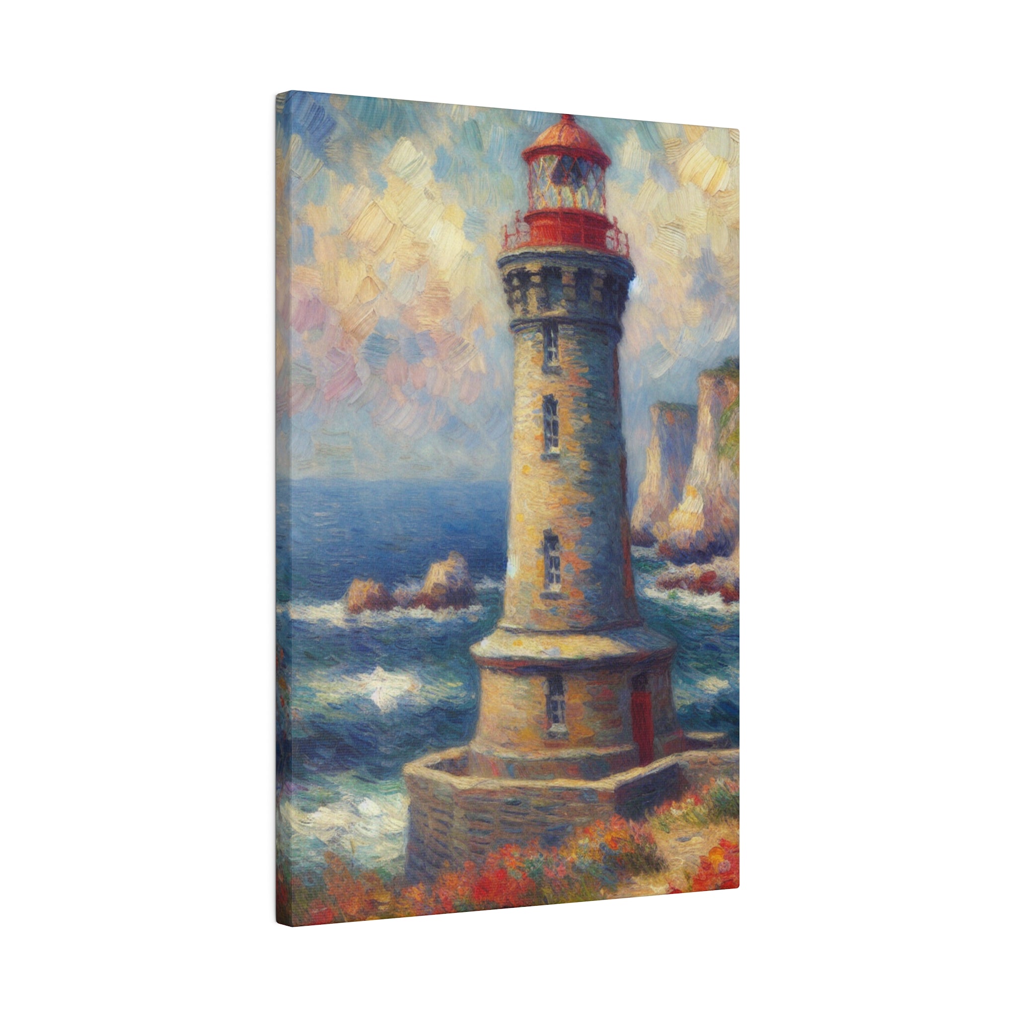 Beacon Muse Coastal Wall Art Lighthouse Painting Canvas