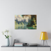 Serene Waterscape Symphony Lake Painting Canvas