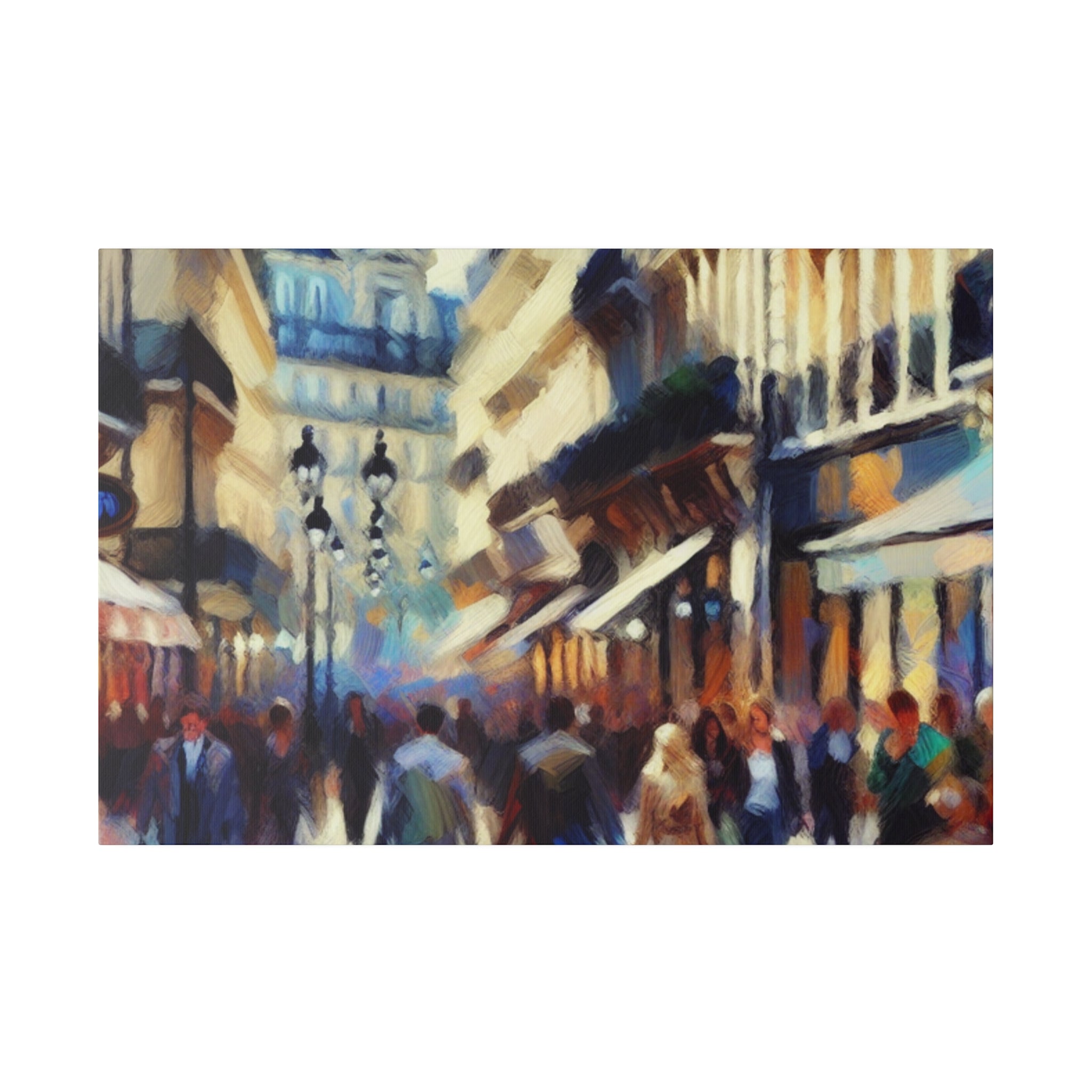 Chromatic Urban Symphony French Street Painting Canvas