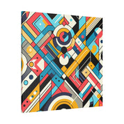 Brash Angles in Exuberant Abstraction Geometric Painting Canvas