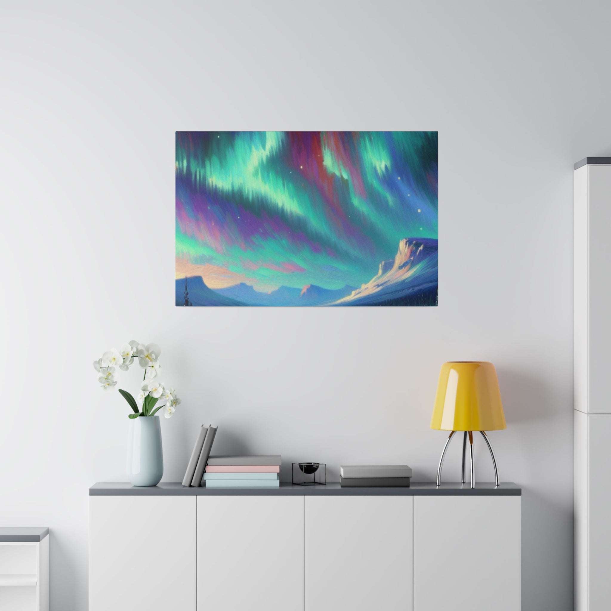 Aurora Frost Mirage Northern Lights Painting Canvas