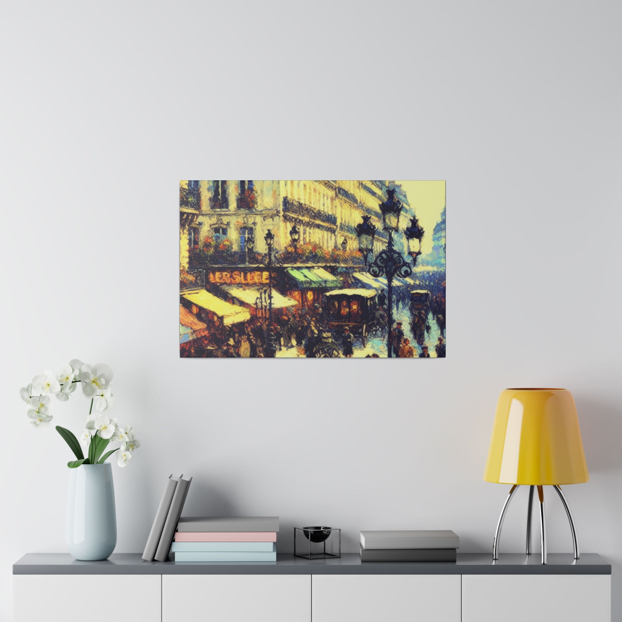 Vivid Street Elegance French Street Painting Canvas