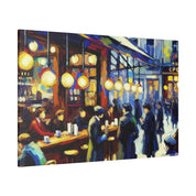 Vintage European Street Cafe Artwork Painting Canvas