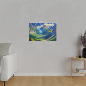 Majestic Valley Mountain Landscape Painting Canvas