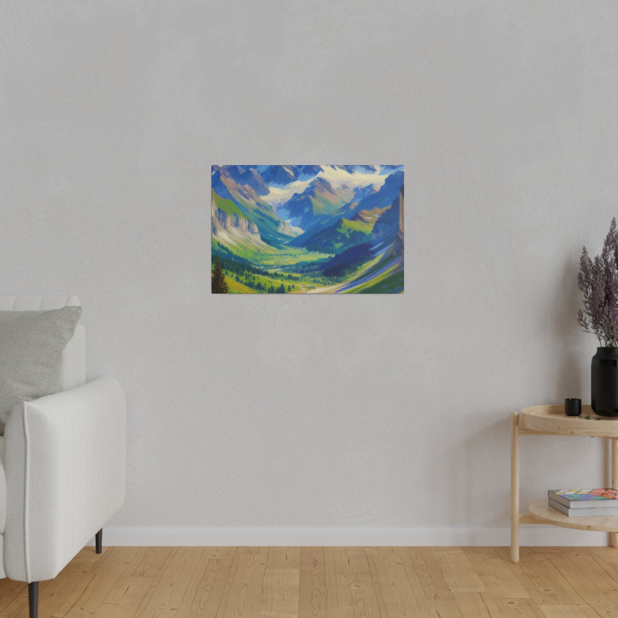 Majestic Valley Mountain Landscape Painting Canvas