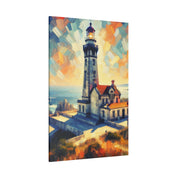 Luminous Beacon Of Light Coastal Wall Art Lighthouse Painting Canvas