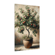 Potted Apple Tree Rustic Canvas