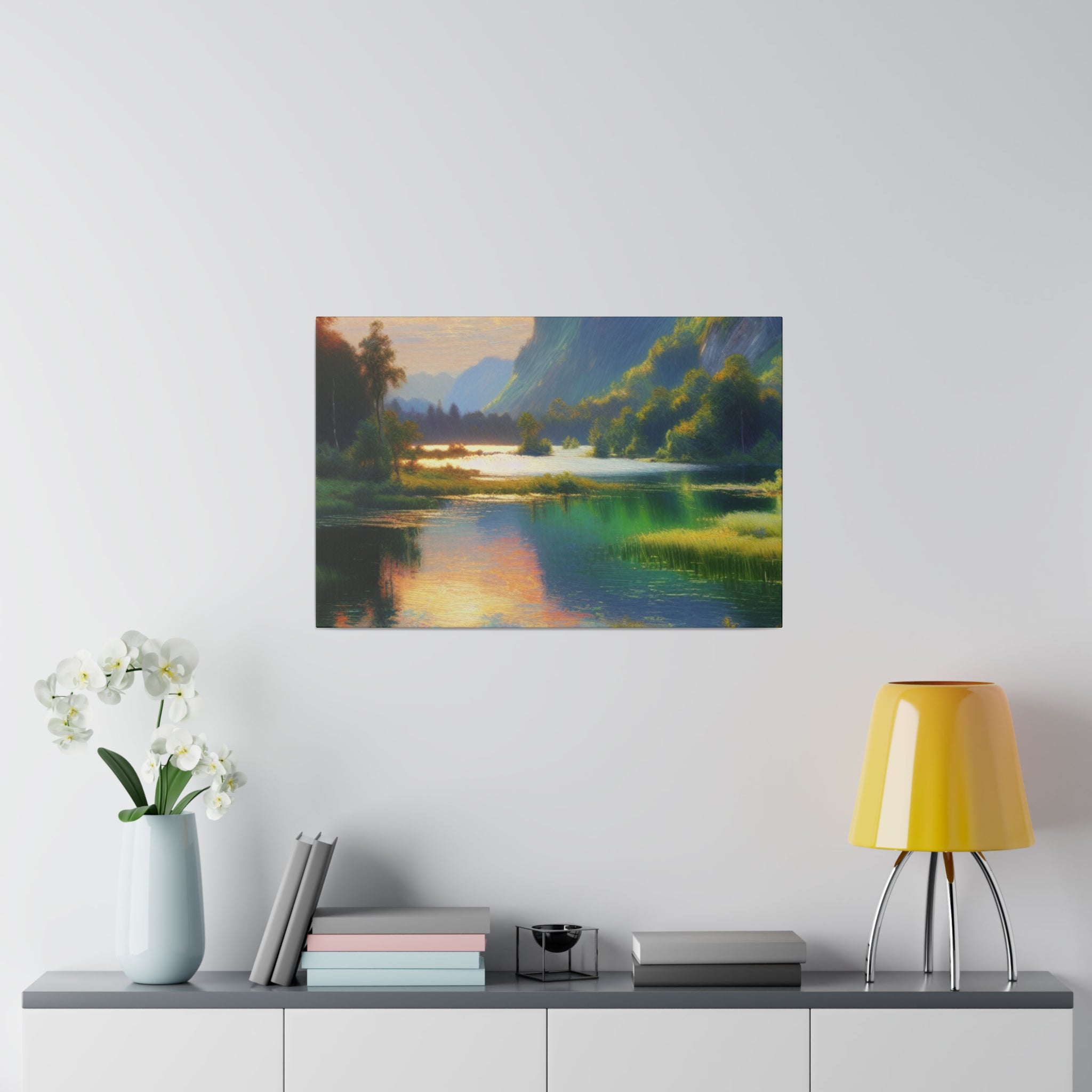 Serene & Silent Lake Reverie Lake Painting Canvas